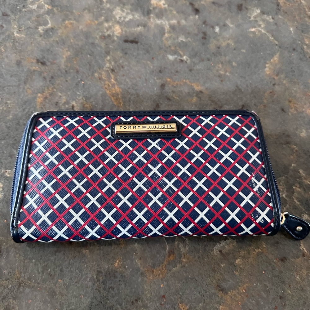 Tommy Hilfiger Blue and Red Wallet